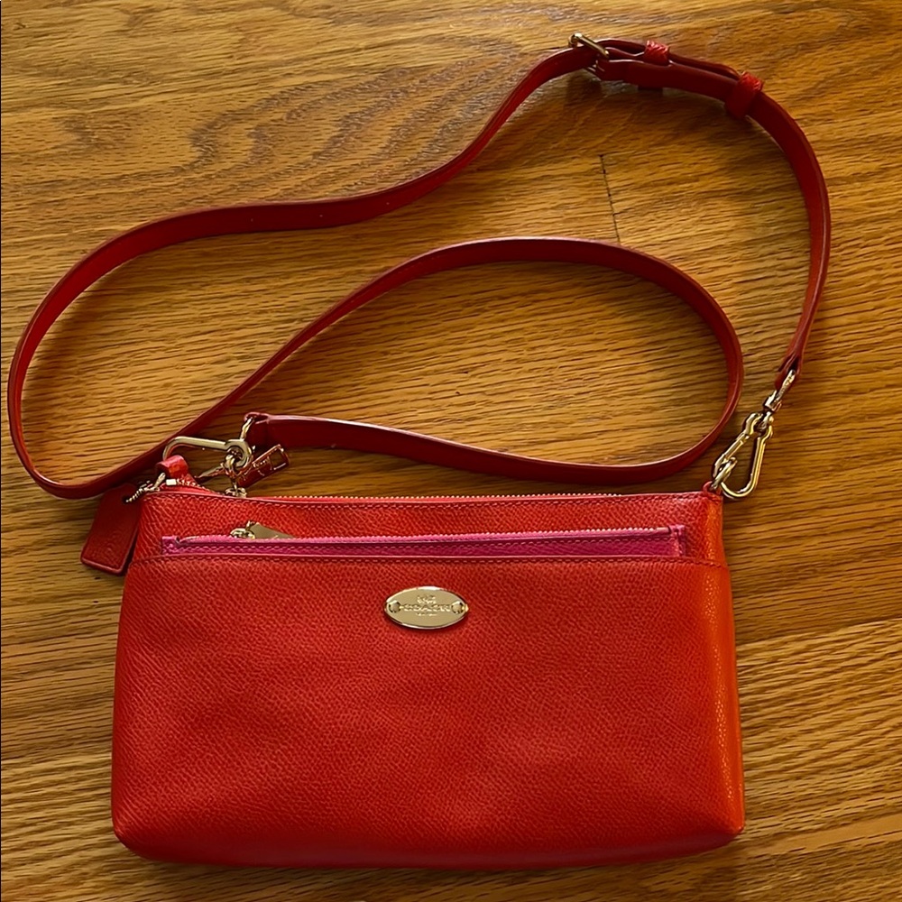 Coach Red Leather Crossbody Bag